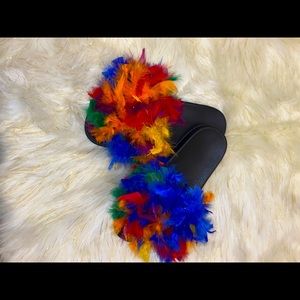 Feather slippers